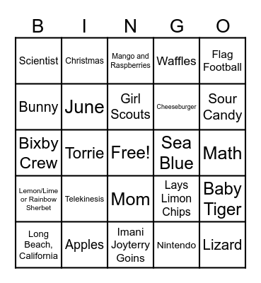 Happy Birthday Imani! Bingo Card