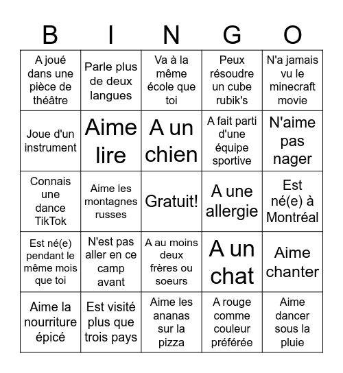 CampBingo Card