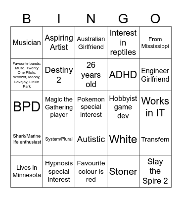 Hearts Bingo Card