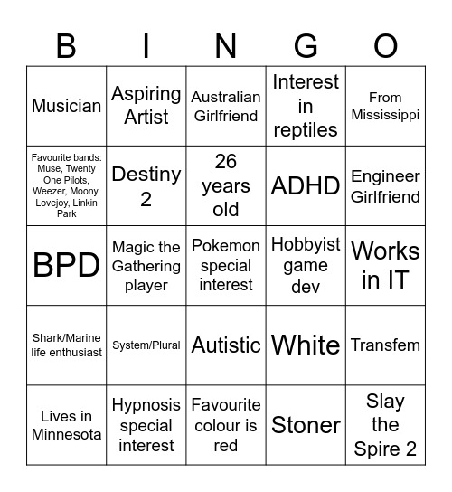 Hearts Bingo Card