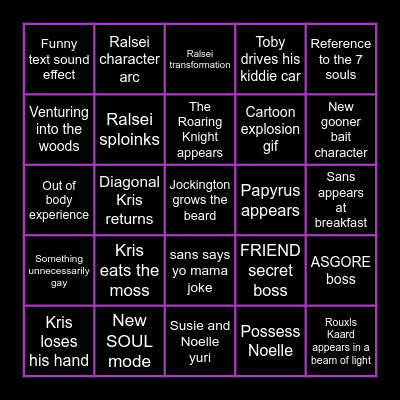 CHAPTER FIVE Bingo Card