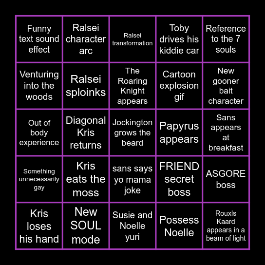 CHAPTER FIVE Bingo Card