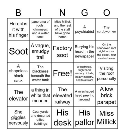 THE SMOKE GHOST Bingo Card