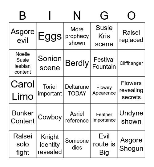 Chapter 5 Bingo Card