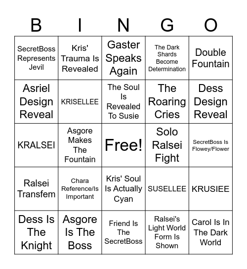 ch 5 bingo #1 Bingo Card