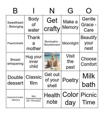 Kayli's Cancer Season Bingo Card