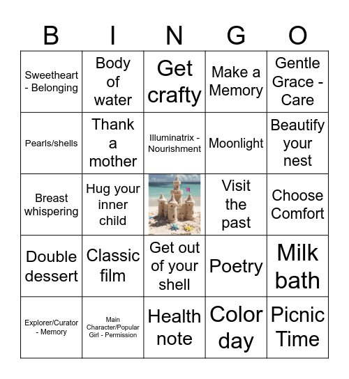 Kayli's Cancer Season Bingo Card