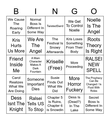 ch 5 bingo #2 (snow) Bingo Card