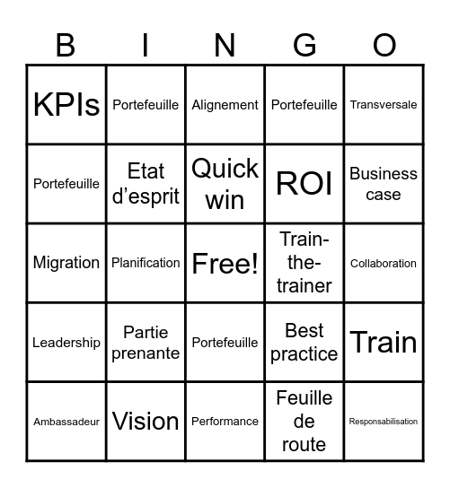 Client X Bingo Card