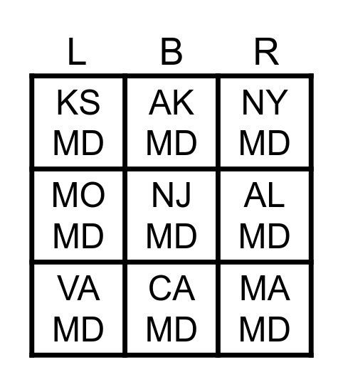 Candis's Pod Bingo Card
