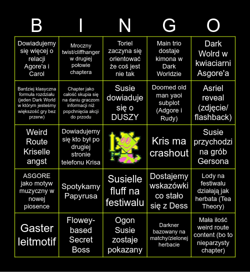 DELTARUNE CH5 Bingo Card