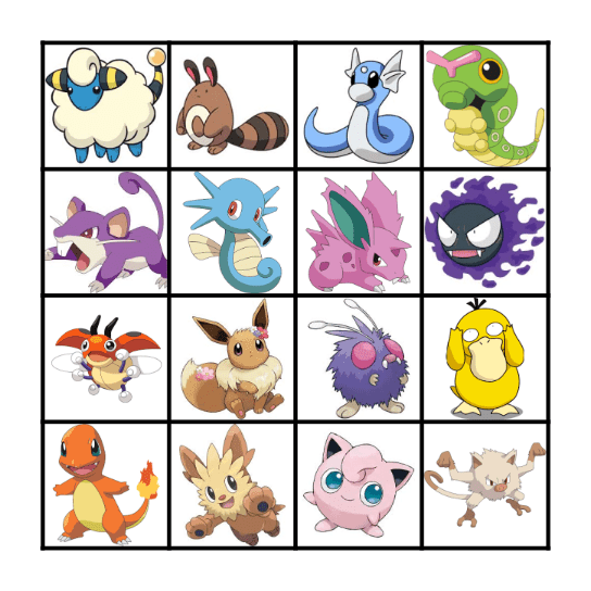 Pokemon Bingo Card