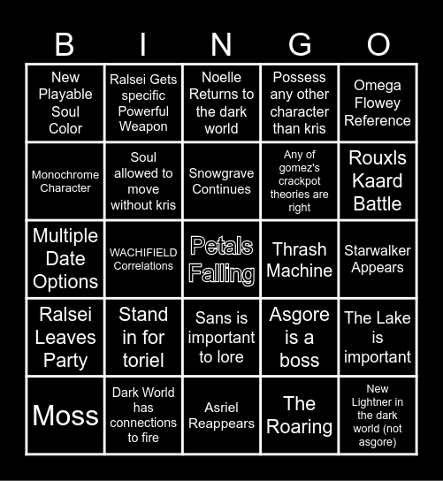 DELTARUNE CHAPTER 5 BINGO Card