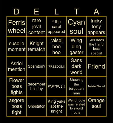 the rune bingo Card