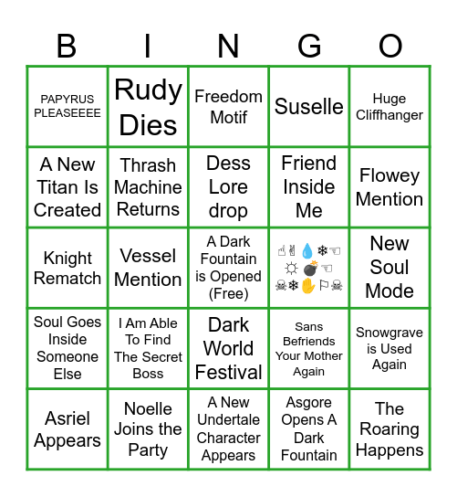 Deltarune Chapter 5 Bingo! Bingo Card