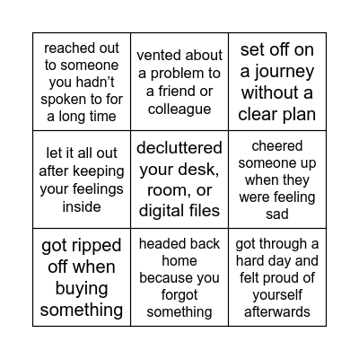 Have you ever... Bingo Card
