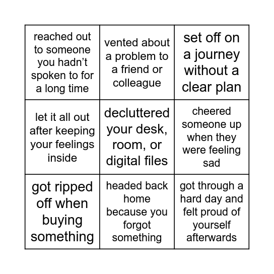 Have you ever... Bingo Card