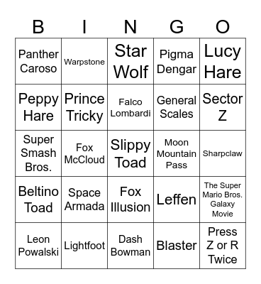 Frosty Star Fox [Round 2] Bingo Card