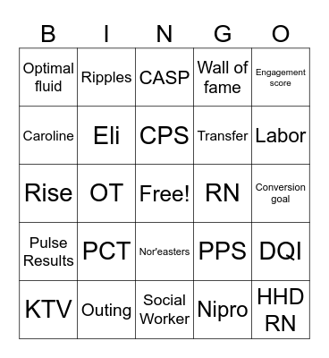 FA leadership meeting Bingo Card