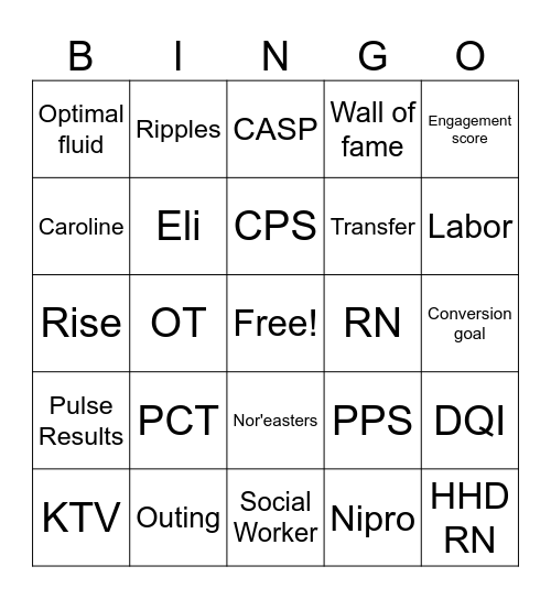 FA leadership meeting Bingo Card
