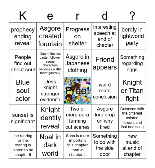 Chapter 5: The Kerdly Begins Bingo Card
