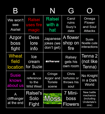 Giffest's DELTARUNE chapter 5 Bingo Card