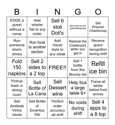 SERVER BINGO Card