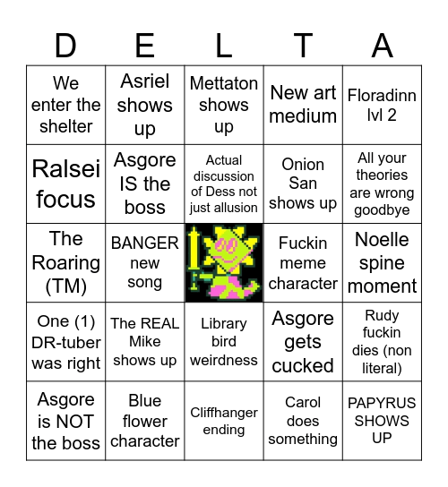Deltarune Ch 5 Bingo Card