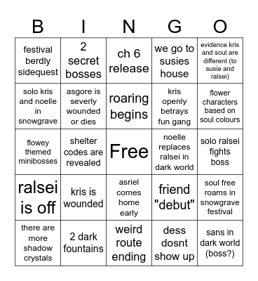 DELTARUNE CHAP5 BINGO Card