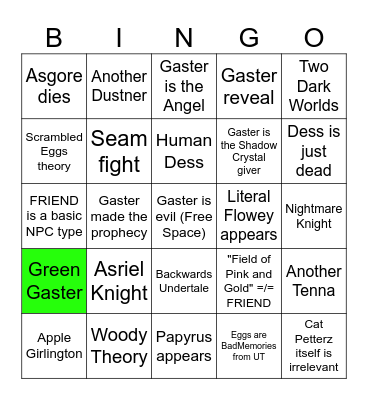 DELTARUNE CHAPTER 5 BINGO Card
