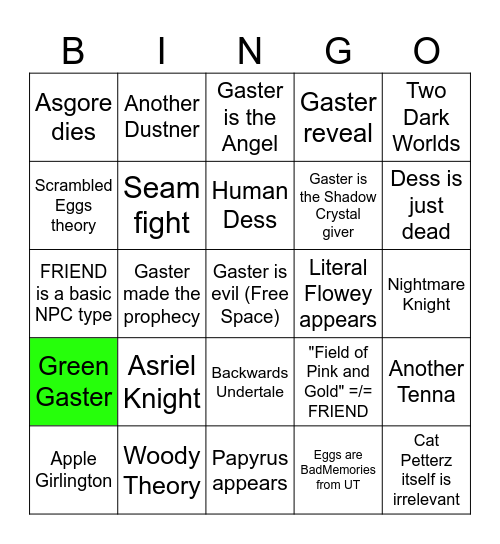 DELTARUNE CHAPTER 5 BINGO Card
