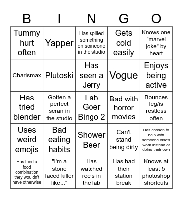 The Lab Goer Bingo 2 Bingo Card