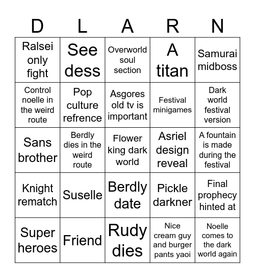 Chapter 5 Bingo Card