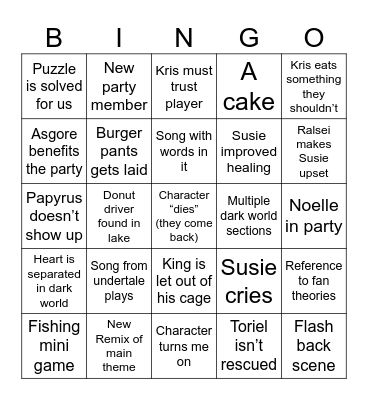 DELTARUNE Bingo Card
