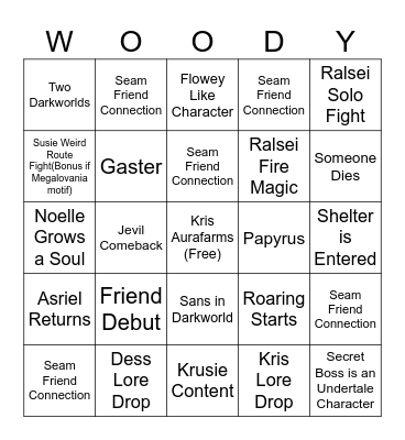 DELTARUNE CHAPTER 5 Bingo Card