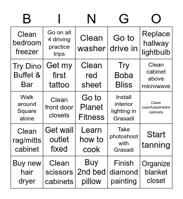 Stuff Bingo Card