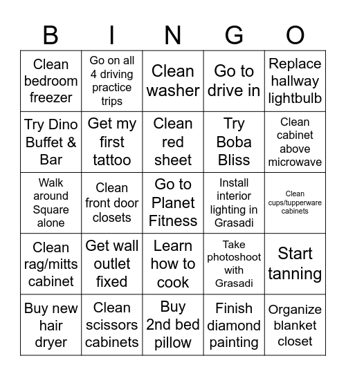 Stuff Bingo Card