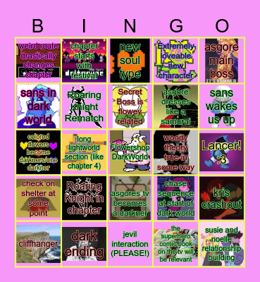 DELTARUNE CHAPTER 5! Bingo Card