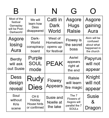 DELTARUNE Bingo Card