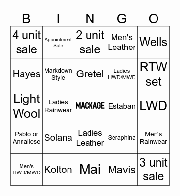 JUNE JOLT Bingo Card