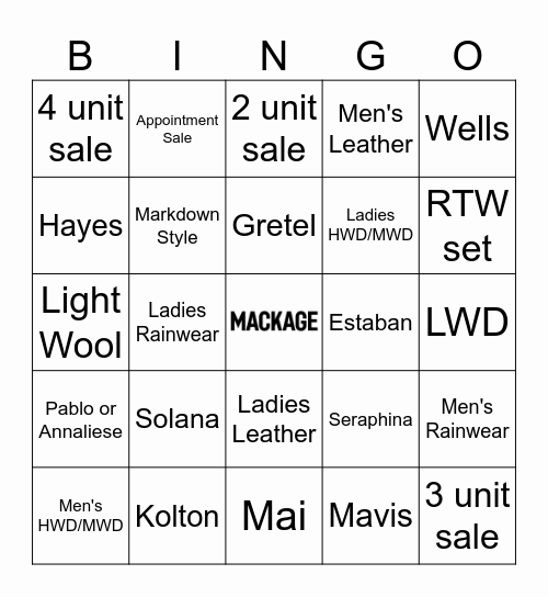 JUNE JOLT Bingo Card