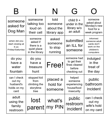Library BINGO Card