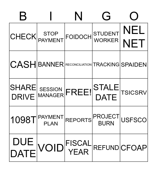 USFSCO Bingo Card