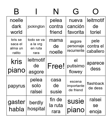DELTARUNE CH5 Bingo Card