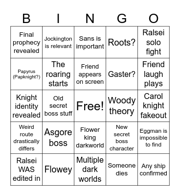 Chapter 5 Bingo Card