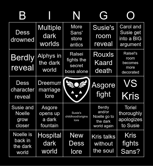 Deltarune Chapter 5 Bingo Card