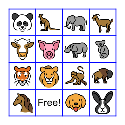 MAMMAL BINGO Card