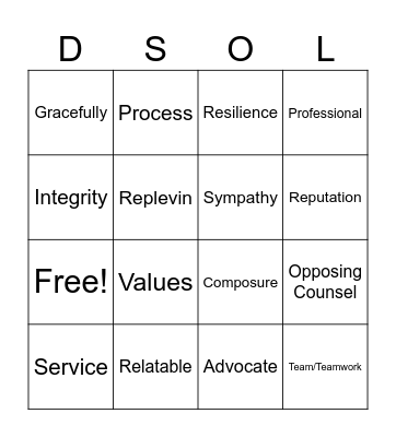 Any version of the word will work :) Bingo Card