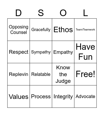 Any version of the word will work :) Bingo Card