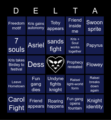 Deltarune Chapter 5 Bingo Card